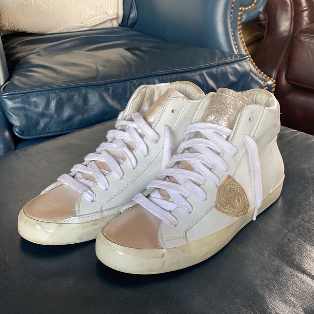 Philippe Model designer leather high tops